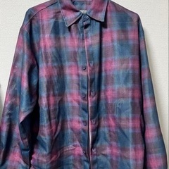 nui nullu サイドシャーリングオーバーサイズチェックシャツの画像