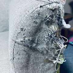 2人掛けソファ　カバーつき、の画像