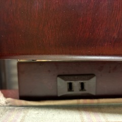 昭和　木製ドレッサー・鏡台 椅子付き、ダークブラウン　中古品の画像