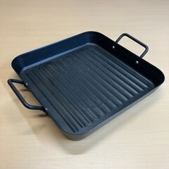 角型グリルパン・取っ手付き波型プレート 25cmの画像