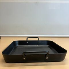 角型グリルパン・取っ手付き波型プレート 25cmの画像