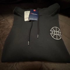 トレーナーロゴ パーカー ブラックプルオーバフードスエット メンズHoopsの画像