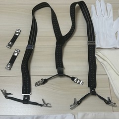 ブライダル 結婚式 新郎 小物5点　サスペンダーアームバンド手袋靴下ハンカチの画像