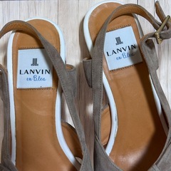 LANVIN en Bleu リボン サンダル 23.5 厚底 チャンキーヒールの画像