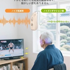 楽ちんヒアリング 充電式集音器 約30倍に音を増幅 音量調整 敬老の日プレゼントの画像