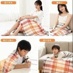 電気毛布 掛け敷き　チェック柄　(150×80cm)の画像