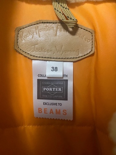 【Y00035】RMF × PORTER（ロッキーマウンテンフェザーベッド × ポーター）ボアカラーダウンジャケット　38(M)