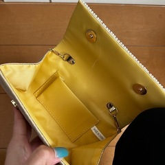 SHEIN パール　ショルダー・クラッチバッグ　ゴールドの画像