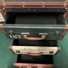 【美品】　収納3段棚　ヴィンテージ風　アンティーク　トランク　ボックス の画像