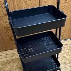 新品未使用　キッチンワゴン　キッチンカート　3段　ブラックの画像