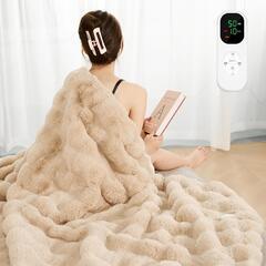 ふわとろ❣️電気毛布 掛け敷き兼用 タイマー付き 洗える 8段階調整 厚手 大判の画像