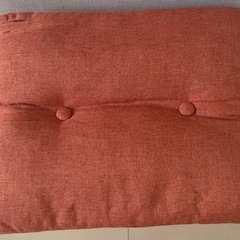 折りたたみ式木製オットマン　ペットベッド　オレンジの画像