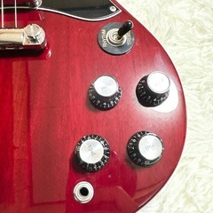 GrassRoots SGタイプ エレキギター チェリー ケース付の画像