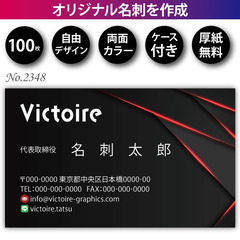名刺印刷 100枚 両面 フルカラー 紙ケース付 No.2…