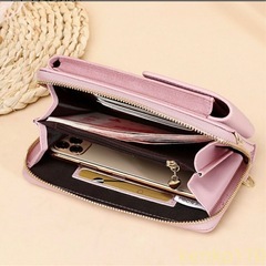 レディース スマホショルダーポーチ 財布収納対応 ストラップ調節可能 レッドの画像