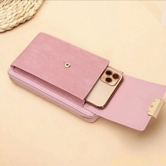 レディース スマホショルダーポーチ 財布収納対応 ストラップ調節可能 レッドの画像