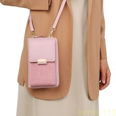 レディース スマホショルダーポーチ 財布収納対応 ストラップ調節可能 レッドの画像