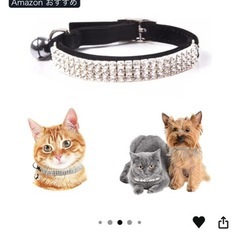 予約品！猫ちゃん用首輪パールとキラキラストーンの画像