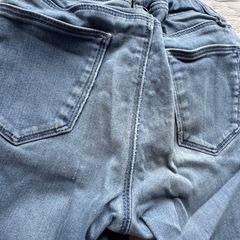 130cm デニム ダメージ スキニー ストレート ジーンズ の画像