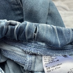 130cm デニム ダメージ スキニー ストレート ジーンズ の画像