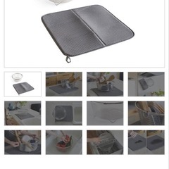 水切りカゴ、吸水マット　セットの画像