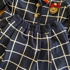 シスタージェニィ　チェックスーツ　紺×白　120 卒園式入学式　の画像