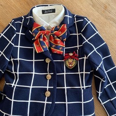 シスタージェニィ　チェックスーツ　紺×白　120 卒園式入学式　の画像