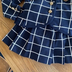 シスタージェニィ　チェックスーツ　紺×白　120 卒園式入学式　の画像
