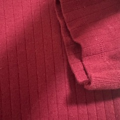 UNIQLO リブ編み 半袖Tシャツ M バーガンディの画像