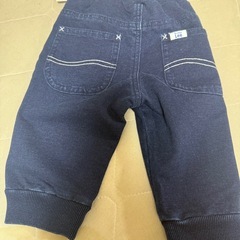 最終値下げ  明日夜取り引き出来る方！未使用　Buddy Lee ネイビー クロップドパンツ 100cmの画像