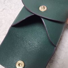 本革 BARCOS バルコス 長財布 コインケース GLウォレット 緑 ラウンドの画像