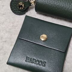 本革 BARCOS バルコス 長財布 コインケース GLウォレット 緑 ラウンドの画像