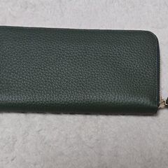 本革 BARCOS バルコス 長財布 コインケース GLウォレット 緑 ラウンドの画像