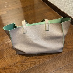 BEAMS HEART スマイリーフェイス トートバッグ ベージュ　グリーンの画像