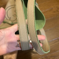 BEAMS HEART スマイリーフェイス トートバッグ ベージュ　グリーンの画像