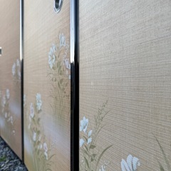 11月3日(月)までの引取限定【特注/逸品】職人技光る両面柄違い襖4枚組 和モダンデザイン 和室 間仕切り DIY 古民家カフェ リフォーム建具の画像