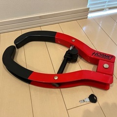 ✨美品✨ホーネット🐝ハンドルロック・タイヤロックセット🚗　盗難防止🚓🚨の画像