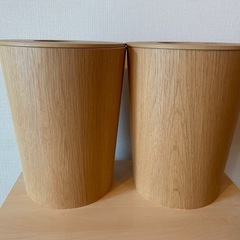 【無印良品】木製ごみ箱、2個セットの画像