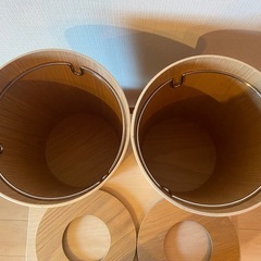 【無印良品】木製ごみ箱、2個セットの画像
