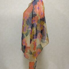 ストール　オレンジ×花の画像