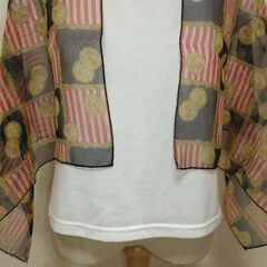 ストール　ブラック×ストライプの画像