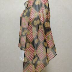 ストール　ブラック×ストライプの画像