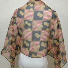 ストール　ブラック×ストライプの画像