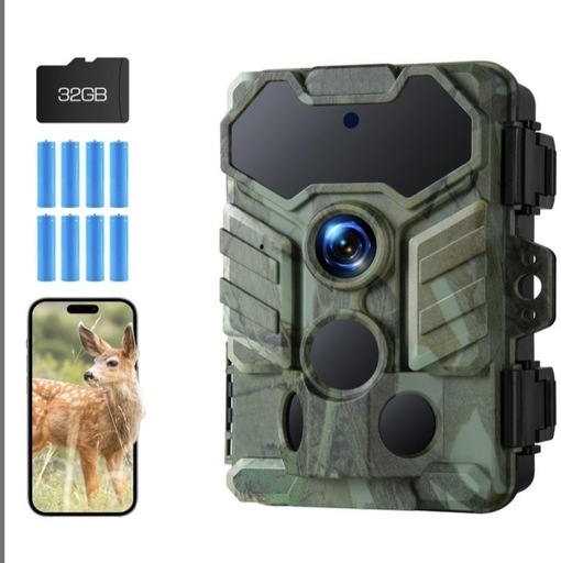 トレイルカメラ　防水　防塵 野外 野生動物　Wi-Fi 1080P 32MP