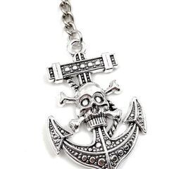 2連ダブルリングキーリングとスカルキーリングのセットの画像