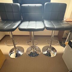 カウンターチェア おしゃれ バーチェア 回転（３脚）の画像