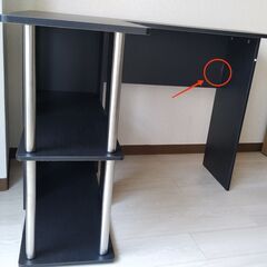 L型パソコンデスク デスク収納 整理ラック付き 幅104x奥88x高73cm カラー:アメリカーノ/ステンレス 【日本正規輸入品】の画像