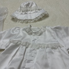 お宮参り セレモニードレス ベビードレス 3点セット 白 レースの画像