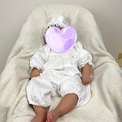 お宮参り セレモニードレス ベビードレス 3点セット 白 レースの画像