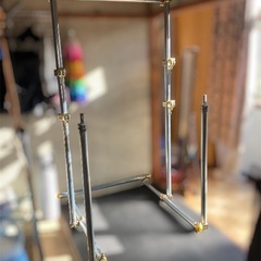 自作単管パワーラック　ハーフラック　バーベルラック　バーベルスタンド　懸垂マシンの画像